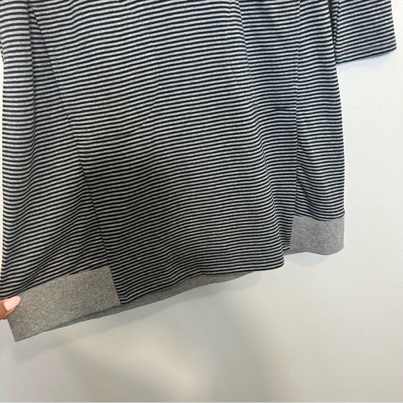 J Jill French Terry Shift Knit Dress Gray Blue Stripe Women's Size Small - Picture 7 of 10